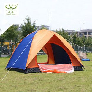 户外帐篷 盛源户外3-4人双层户外休闲旅游双开门帐篷 防雨露营帐篷005