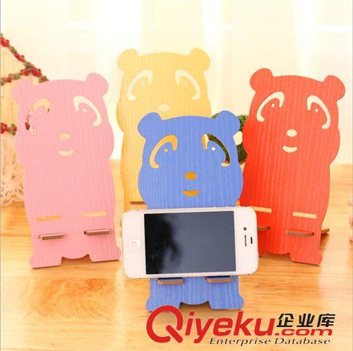 数码周边 新款韩国创意懒人支架 可爱熊猫木质手机支架 多档位调节
