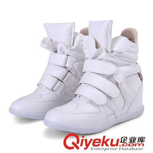 按【鞋型类别】 白色黑色亮面PU刘嘉玲同款内增高休闲单鞋
