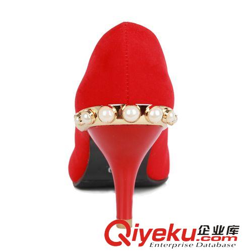 婚鞋系列 妝新xx2015新款紅色新娘鞋細跟結婚鞋子淺口水鉆單鞋結婚女鞋