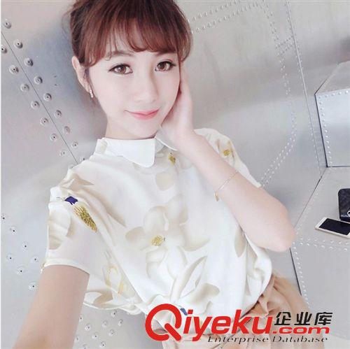 SU KI 2015夏季新 韩版时尚后珍珠拉链无袖收摆小舌领衬衫女