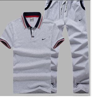2015短套 厂家直销品牌运动服套装短袖短裤T恤透气吸汗跑步服套装一件代发
