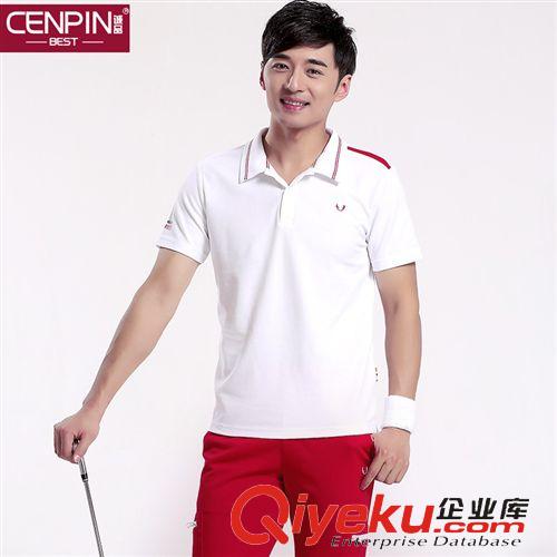 2015夏季新款 CENPIN诚品2015新款高尔夫球服纯棉男士短袖POLO衫男短袖T恤套装
