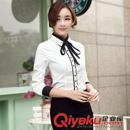 蕾丝雪纺衬衫 2015春季新款韩版长袖衬衣修身显瘦女式衬衫