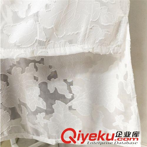 防晒装 2015新款韩版中长款防晒衣镂空花朵雪纺衫