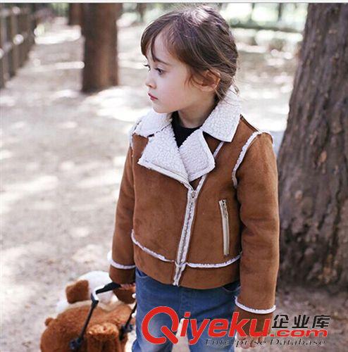 童装 2014新款冬装 韩版童装批发女童外套皮毛一体加厚儿童大衣