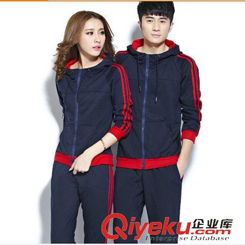 卫衣/运动装 2015新版韩版男女运动套装韩版卫衣休闲运动套装修身情侣运动套装