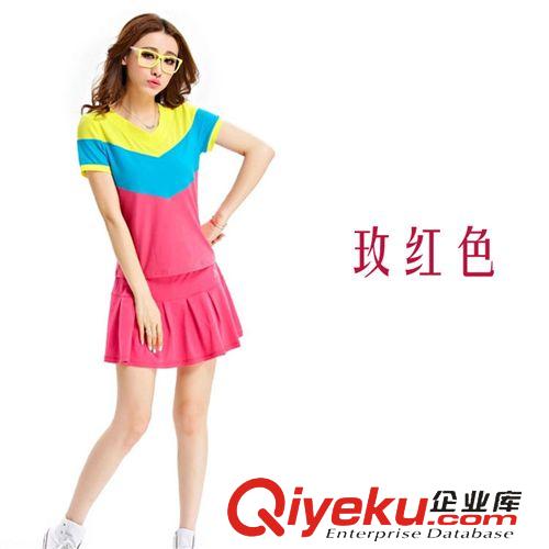 卫衣/运动装 2015韩版新款女装拼色修身短裙网球套装夏季时尚休闲套装-女