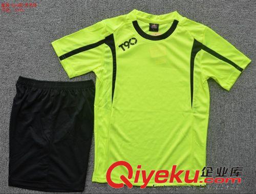 足球服(football jersey)  童装足球服套装短袖绿色、2015爆款厂家直销价、童装足球队服批发