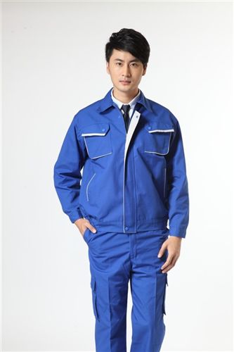 工作服 工程服套装、蓝色工厂厂服、厂服套装定做、立体口袋全工艺