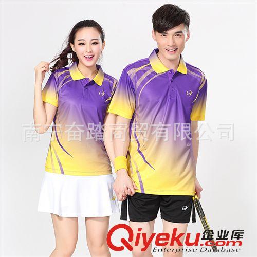 羽毛球服 1503新款短袖夏季羽毛球服套装男女款情侣款短袖运动套装乒乓球服