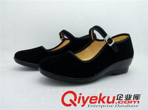 单鞋 2015春季新品zp老北京布鞋坡跟搭扣黑色一带工装礼仪鞋舞蹈鞋