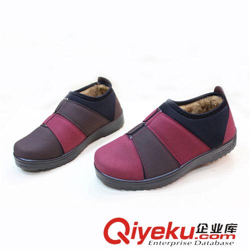 老北京布鞋 厂家直销冬季加厚保暖女式棉鞋 复古拼接色塑胶套筒中老年棉鞋