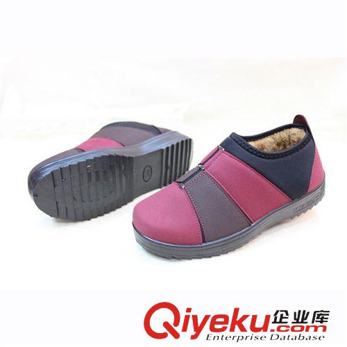 老北京布鞋 厂家直销冬季加厚保暖女式棉鞋 复古拼接色塑胶套筒中老年棉鞋