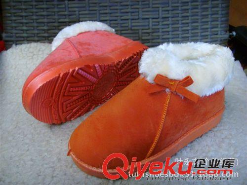 冬季女鞋 工厂价促销热卖蝴蝶结装饰保暖防滑系列雪地靴，矮帮女棉鞋