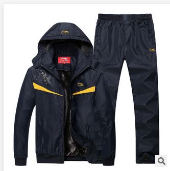 冬季,运动装,男款 华强批发2015新款男士休闲加绒运动套装冬季保暖运动服套装 6621