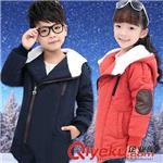 冬装 清仓 一件代发 2015韩版冬款童装 男女童北极绒拉链带帽款棉衣外套