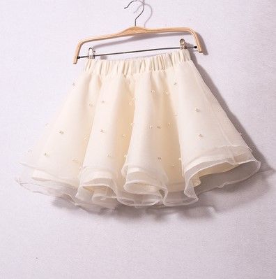 半身裙 2015韩国春装欧根纱韩版波点修身珍珠蓬蓬裙短裙半身裙一件代发