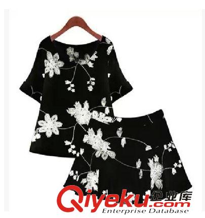 夏季套装 2015韩国代购新款春夏装两件套女长裙连衣裙清新棉波点气质套装裙