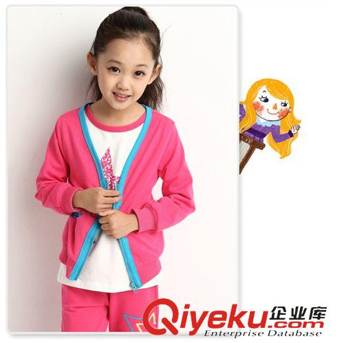 女童一件代发 童装 2014新款秋季女童韩版儿童套装 字母长袖三件套 童装批发