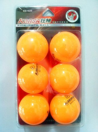 体育用品 乒乓球 zp狂神KS1020一星乒乓球 吸塑包装40MM乒乓球（6只装)