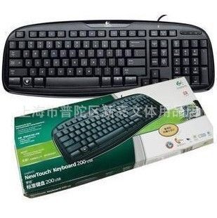鼠标、键盘 tj罗技200 USB有线专业电脑键盘 防水溅 标准版游戏键盘