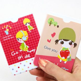 可爱包包 手绘卡通水果女孩双面2位卡套 yhk卡套 定制印字印LOG0