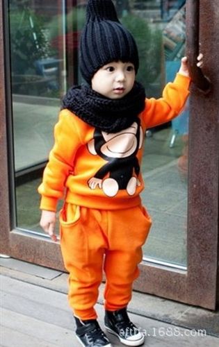 2015春款 韩版童套装 春秋童装猴子图案儿童长袖套装 两件套