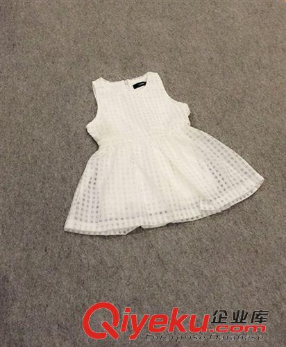 连衣裙 2015年夏装新款宝宝妈妈亲子装时尚甜美镂空小格子连衣裙潮