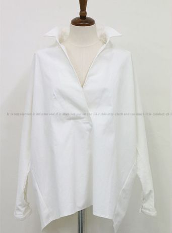 女式衬衫 韩国代购 女装 宽松大码套头上衣外套 胖MM纯棉长袖衬衣8033