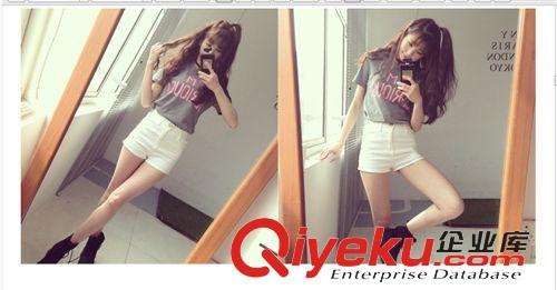 女式上装 2015夏装韩版新款字母圆领女士短袖T恤  女装学生套头衫批发