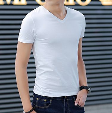 男士T恤短袖 厂家直销 15年春夏韩版新款纯色精梳棉男士短袖T恤 外贸批发价
