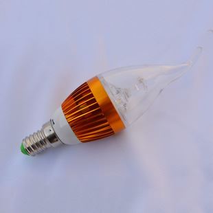LED蜡烛灯 新款led蜡烛灯晶元蕊片尖炮铝制3W导光柱发光足功率批发