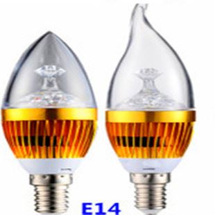 LED蜡烛灯 【厂家直销】 LED3w 尖泡 水晶灯专用E14 27 LED蜡烛灯led 灯泡
