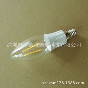 LED球泡 LED灯丝尖泡 4W蜡烛灯 LED钨丝灯 恒流宽压 质保三年 厂家批发