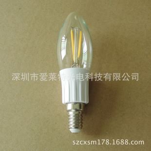 LED球泡 LED灯丝尖泡 4W蜡烛灯 LED钨丝灯 恒流宽压 质保三年 厂家批发