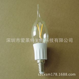 LED球泡 LED灯丝蜡烛灯 2W拉尾灯丝灯 蓝宝石 替代钨丝灯 LED灯丝灯泡