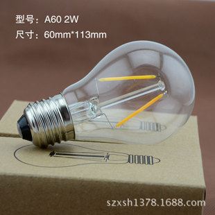 装饰灯泡/复古/LED 超亮E27爱迪生LED灯泡灯丝复古创意个性节能装饰白炽光源 A60 2W