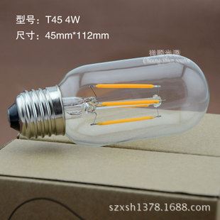 装饰灯泡/复古/LED 超亮E27爱迪生LED灯泡灯丝复古创意个性节能装饰白炽光源 T45 4W