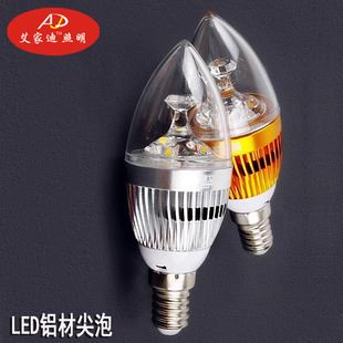 LED光源 LED铝材尖泡E14E27吊灯专用5w塑料拉尾蜡烛灯泡批发厂家直销