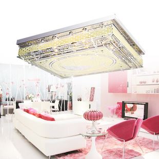 客厅方形水晶灯 照明灯饰生产厂家 灯具照明 现代简约长方形客厅水晶吸顶灯9503A