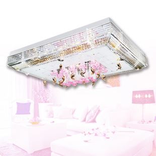客厅方形水晶灯 LED水晶客厅卧室书房平板灯面板灯灯具 吸顶灯 方形水晶灯9506A