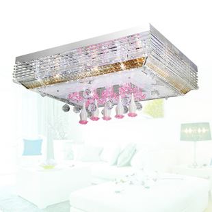 客厅方形水晶灯 LED水晶客厅卧室书房平板灯面板灯灯具 吸顶灯 方形水晶灯9506A