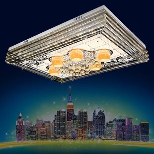卧室方形水晶灯 LED吸顶灯 节能水晶客厅灯 现代简约餐厅灯书房卧室吸顶灯具9514
