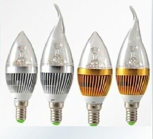LED蜡烛灯 LED蜡烛拉尾灯 3W铝型拉尾尖泡 LED灯泡大功率 E14小螺口