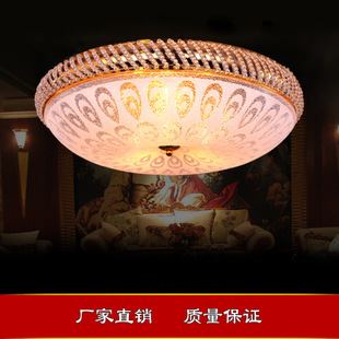淘宝一件代发 欧式水晶灯客厅灯LED卧室灯具浪漫温馨吸顶灯金色羽毛餐厅灯圆形