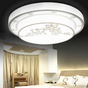 LED卧室灯 现代简约激光雕刻亚克力面罩三段变光LED卧室吸顶灯【莲花朵朵】