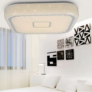 LED卧室灯 三段变光变色半透明方形卧室LED吸顶灯【G12】