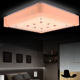 LED卧室灯 方形粉色三段变光变色LED卧室吸顶灯【G42粉】