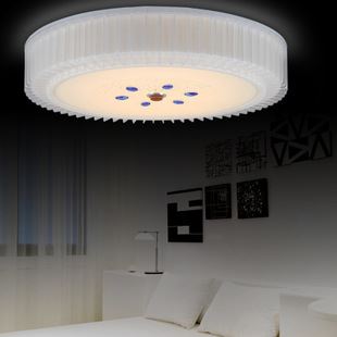 LED卧室灯 A料纯亚克力外框+丝印玻璃LED圆形客厅卧室吸顶灯【E33白】